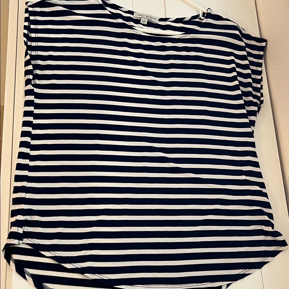 Green Envelope Striped Blouse - Large